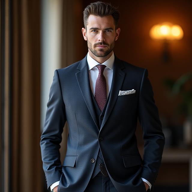 Gentleman wearing a bespoke suit tailored by Ironthread Attire