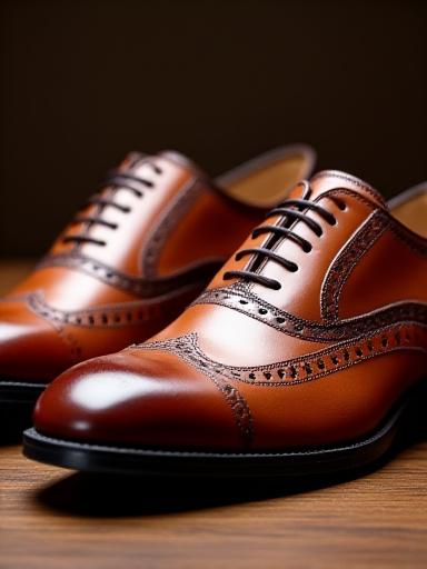 Hand-polished brown leather oxford shoes